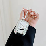 Luxury Silver Plating Love TPU Soft Shell For AirPods 1 2 Pro Case Air pods 3 Bluetooth Earphone Charging Box Cover With Keyring