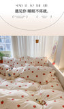 Knitted Class A Bedding Set Floral Style Bed Linen Set Soft Double Yarn Four-Piece Set Quilt Cover Set Bed Sheets Gift for Home