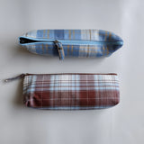 1 Piece of Colorful Plaid Fabric Pencil Case, Large Capacity, Portable, Simple Style, Pencil Box, Stationery Box, Stationery Storage, Back-To-School Gift