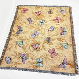Leaves Floral Blankets for Bed Linen Cotton Throw Blankets Creative Interesting Outdoor Camping Picnic Mat Aesthetic Blanket