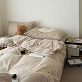 Polka Dot Pure Cotton Milk Velvet Four Piece Set Soft Skin Friendly All Season Bedding Duvet Cover Pillowcase eet