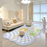 Carpet for Living Room Cute Plaid Home Decoration Large Area IG Coffee Tables Bedroom Plush Mat Cloakroom Fluffy Rug