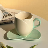 Ceramic Tulip Cups Mug Saucers Suits with Tray Flower-shaped Coffee Cups saucers, lovely drink cups