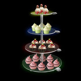 Ikeehome  4 Tier Round Acrylic Cupcake Stand, Clear Cupcake Tower Stand with Led, Premium Acrylic Dessert Stand for Wedding Birthday Baby