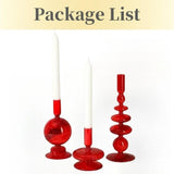 Modern Bubble Shaped Glass Candlestick Holder Set Taper Candle Stand Elegant Desktop Decoration for Party Living Room Banquet
