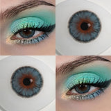 Blue Colored Contact Lenses 2Pcs Half Year 14.2mm Small Pupil Natural Cosmetic Lenses Daily Makeup For Women