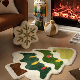 Christmas Tree Home Rugs Bedroom Rug Carpet Floor Mat Entrance Door Bedroom Bath Toilet Anti Slip Mats Imitation Cashmere Carpet