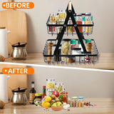2 Tier Countertop Fruit Basket,Portable Fruit Basket for Kitchen Organizer Storage & Dining Room Fruits Vegetable Bread Snack
