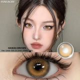 1pair Myopia Contact Lenses Big Black Eyes Cosmetic Contacts Lenses Beautiful Yearly Colored Contact Natural Lenses Eye