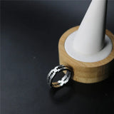 Stainless Steel Hip Hop Ring with Blade Punk Rock Black Silver Color Rings for Men Couple Jewelry Party
