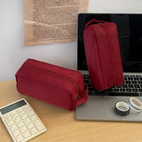 New Minimalist Japanese Style Large Capacity Nylon Pencil Case Multifunctional Stationery Storage Bag For Office School Adults