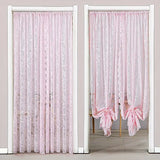 Bedroom Door Curtain French Style Lace Door Drape for Balcony And Bay Window White Girl's Decorative Partition Curtain