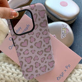 Ins Pink Strawberry Leopard Print  Hard Case for IPhone 16 15 14 13 Pro Max 14 Plus Back Phone Cover for 12 Mini 11 Pro Max