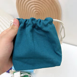 5Pcs Color Drawstring Pouches Portable Gift Blank Bags For DIY Cotton Hemp Bags Jewelry Display Packaging Storage