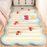 Home Decor Alien Bedside Carpet Pink Cherry Print Princess Room Cloak Room Carpet Thickened Plush Anti Slip Floor Mat
