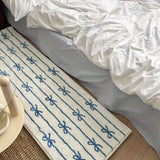 Korean Runner Rug Striped Butterfly Print Bedroom Bedside Rug Simple Advanced Ins Soft Home Decoration Coffee Table Mat
