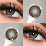 1pair Big Eyes New Colorld Contact Lenses for Eyes Super Natural Brown Eyes Gray Beautiful Black Pupils 14.5mm Lenses