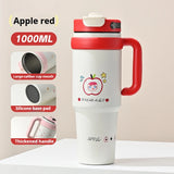 1200ml Large-Capacity Insulated Cup with a Antibacterial ceramic Inner Liner and an Attached Straw，car cup，water bottle