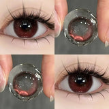 2Pcs Korea Colored Contact Lenses Prescription Myopia Degree -0.00 to-8.00 Blue Makeup Soft Lens Eye Beauty Pupil Lan Cat
