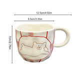 Cute Bear Ceramic Mug Hand Pinched Irregular Porcelain Coffee Cup Breakfast milk oatmeal cup Water Cup For Office Couple Gift