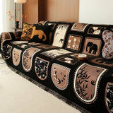 Chinese Antique Printed Sofa Cover Full Cover Dust-Proof Sofa Blanket for Office Furniture Protection Slipcover for All Seasons