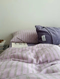 Hua Face  Simple Milk Velvet Stripe een Letter Four Piece Bedding Set Soft Skin Friendly Bloggers Sle Jiangsu Made