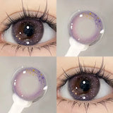 Starry Purple Contact Lens Belt Grade 14.5MM Big Eye  Series Red Brown GDIA: 14.2MM 1 Year Use Soft Hydrogel WT: 40%