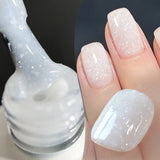 10ml Snow Glitter Gel Nail Polish Pink Milky White Jelly Sequins  Semi Permanent Nails Art Design Varnish Manicure