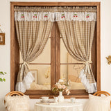American Sweet Style Plaid Pattern lace Curtain Fabric Kitchen Door Curtains Cafe Living Room Window Kitchen Home Decoration