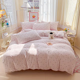 Thick Pure Brushed Bed Sheets, Duvet Cover Set, 4 Piece Bedding Set 2026 new style washed double-layer yarn printed