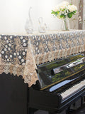 Japanese Sle Semi-Cover Piano Dust Cover Cloth Bench Cover Lightweight Luxury Lace Piano Lid Curtain Home Fabric Protection
