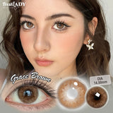 1 Pair Grace Series Colored Contact Lenses Natural Brown Pupils Eyes Soft lenses Gray Soft Contacts 14.50mm