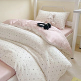 Summer Ice Silk Bedding Set Cooling Washed Silk Polyester Duvet Cover Set And Sheet Star Home Adult Student Linens Queen Full