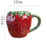 Creative Ceramic Strawberry Pumpkin Pineapple Coffee Cup Kids Fruit Mug Home Office Breakfast Milk Drink Mug Birthday Gift New