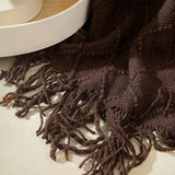 Knitted Twin Size Blanket, Coffee Throw Blanket for Couch Soft Lightweight Breathable Summer Living Room Home Decor Outdoor