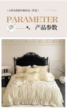 Princess Style Duvet Cover Set Lace Ruffles Rose Embroidery Bed Cover Bed Sheet Pillowcase Soft Bedding Set Decor Gift for Home