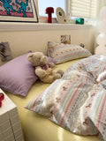 Cartoon  Pure Cotton Breathable Double Layer Muslin Bedding Set Quilt Cover eet Bedding Accories Four Piec...