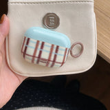 Korea fashion cute plaid sweater pattern gloss cover soft shockproof protection case for airpods 1 2 3 4 pro 2 coque fundas