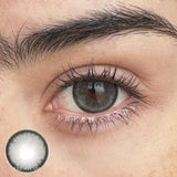 Gray Contact Lenses Makeup Look Clean Girl Style Soft Glam Eyes Cool Tone Gray Yearly Cosmetic Lenses