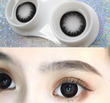 2Pcs Natural Eyes Black Contact Lenses for Eyes with Myopia Prescription Circle Soft Colored Large Diameter 14.5mm Lens