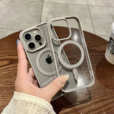 Transparent Matte Acrylic Case for iPhone 17 16 15 14 13 12 Pro Max Plus 11 Hard Shockproof Magnetic Wireless Charge For Magsafe