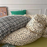 Huace  Pure Cotton Soft Color Blo Simple Blogging Sle Four Piece Bedding Set Comfortable Breathable Cotton Bed Linens