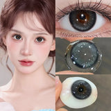 1Pair Blue Contact Lenses with Degree Cosmetics Beauty Pupils Yearly Use Soft Lenses Contacts Natural Fast Shipping