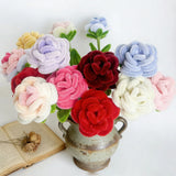 7Pcs artificial roses Valentine’s Day Gifts for and Wife Girlfriend Chenille Handmade Stems Twist Sticks DIY Fake Flowers
