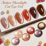 7.5ML Amber Moonlight Cat Magnetic Gel Nail Polish WaterLight Cat Eye Gel Soak Off Semi-Permanent Nail Art Varnish For Manicure
