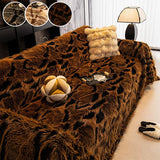 1PC-Irregular pattern plush sofa towel, scratch resistant and dust-proof, machine washable, easy to keep the sofa clean