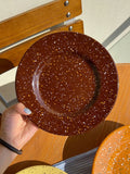 Nordic Ceramic Splashed Ink Plate Household Colored Breakfast Bread Disc High-end Restaurant Dessert Plates Niche Dot Tableware