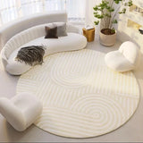 Nordic Round Carpet for Living Room Large Area Light Luxury Bedroom Decor Bedside Plush Mat Dressing Chair Rug Tapis