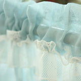 Window Valance White Lace Floral Sheer Short Curtain Rod Pocket French Style Solid Valances for Kitchen Window W140xL40cm