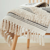 Cotton Linen Retro Rug Tapestry Home Decor Geometric Floor Mats for Bedroom Living Room Hand Woven Bohemian Tufted Tassel Carpet